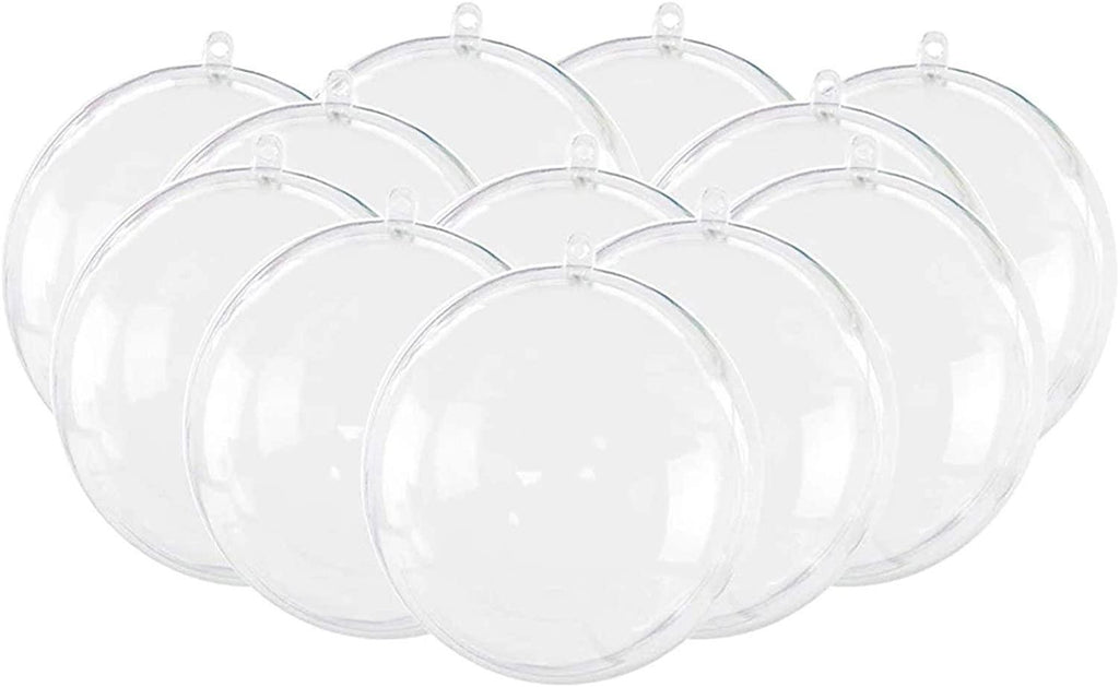 JEEKOS Clear Christmas Ornaments Balls - 10 Pcs Christmas Tress Decorations Ball Transparent Open Plastic Clear Bauble Ornament Gift Present Box Year (4-40cm) (Size : 40cm)