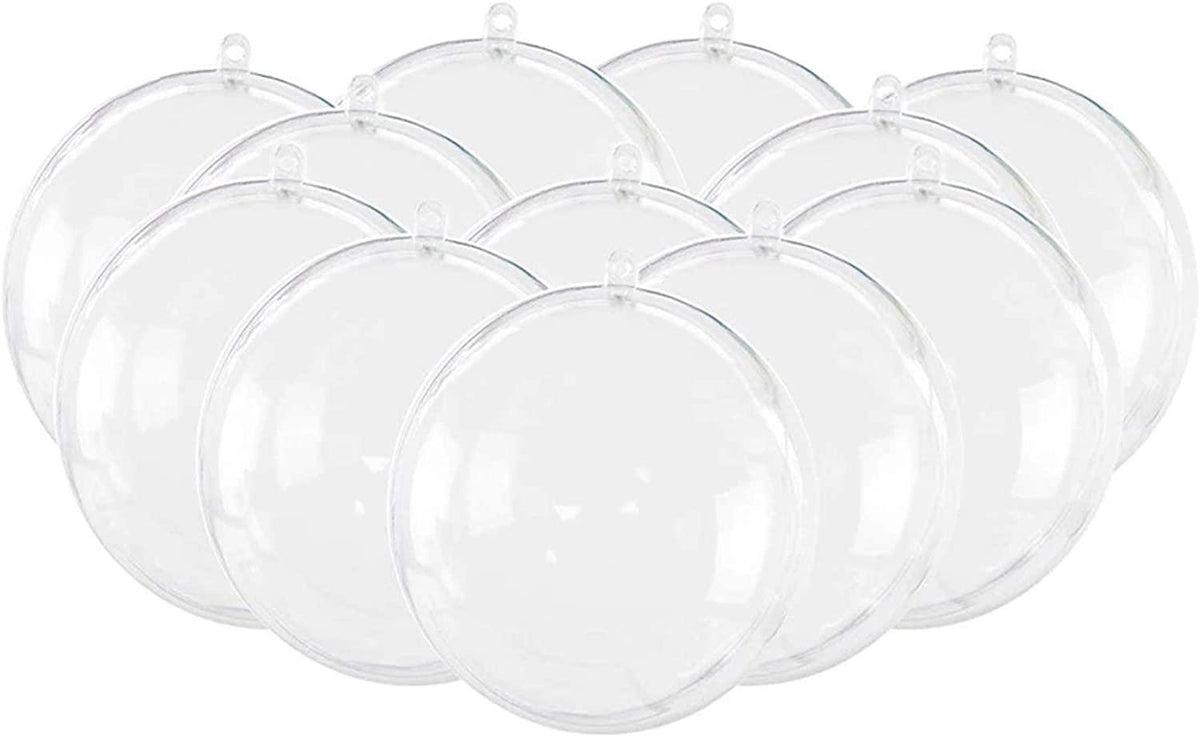JEEKOS Clear Christmas Ornaments Balls - 10 Pcs Christmas Tress Decorations Ball Transparent Open Plastic Clear Bauble Ornament Gift Present Box Year (4-40cm) (Size : 40cm)
