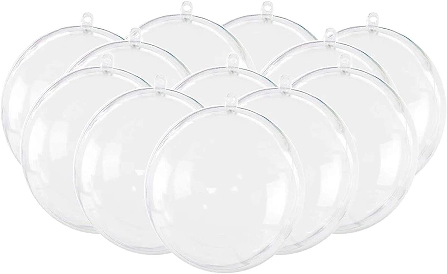 JEEKOS Clear Christmas Ornaments Balls - 10 Pcs Christmas Tress Decorations Ball Transparent Open Plastic Clear Bauble Ornament Gift Present Box Year (4-40cm) (Size : 40cm)