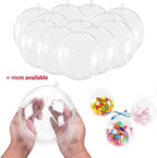 JEEKOS Clear Christmas Ornaments Balls - 10 Pcs Christmas Tress Decorations Ball Transparent Open Plastic Clear Bauble Ornament Gift Present Box Year (4-40cm) (Size : 40cm)