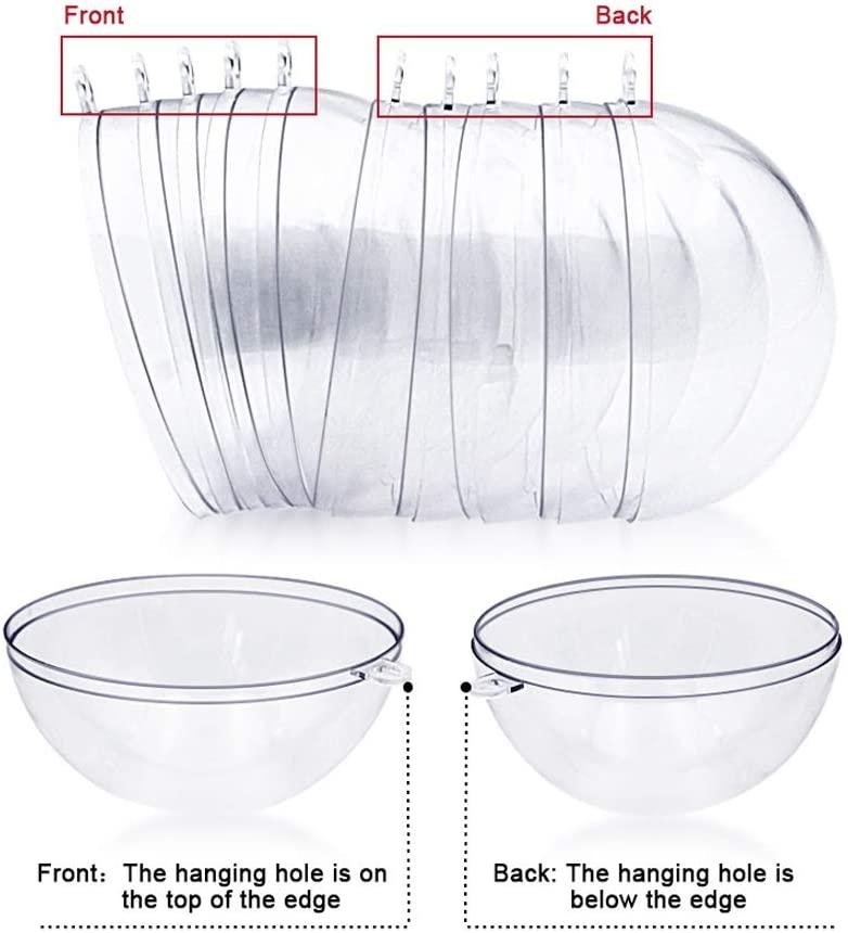 JEEKOS Clear Christmas Ornaments Balls - 10 Pcs Christmas Tress Decorations Ball Transparent Open Plastic Clear Bauble Ornament Gift Present Box Year (4-40cm) (Size : 40cm)