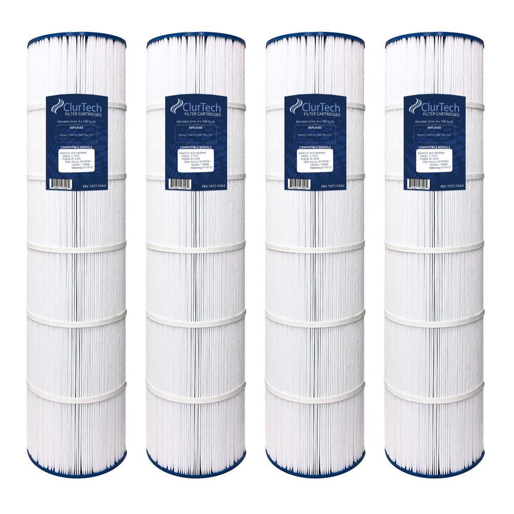 clurtech replacement pentair clean &amp; clear plus 520 pool filter cartridge 4 pack