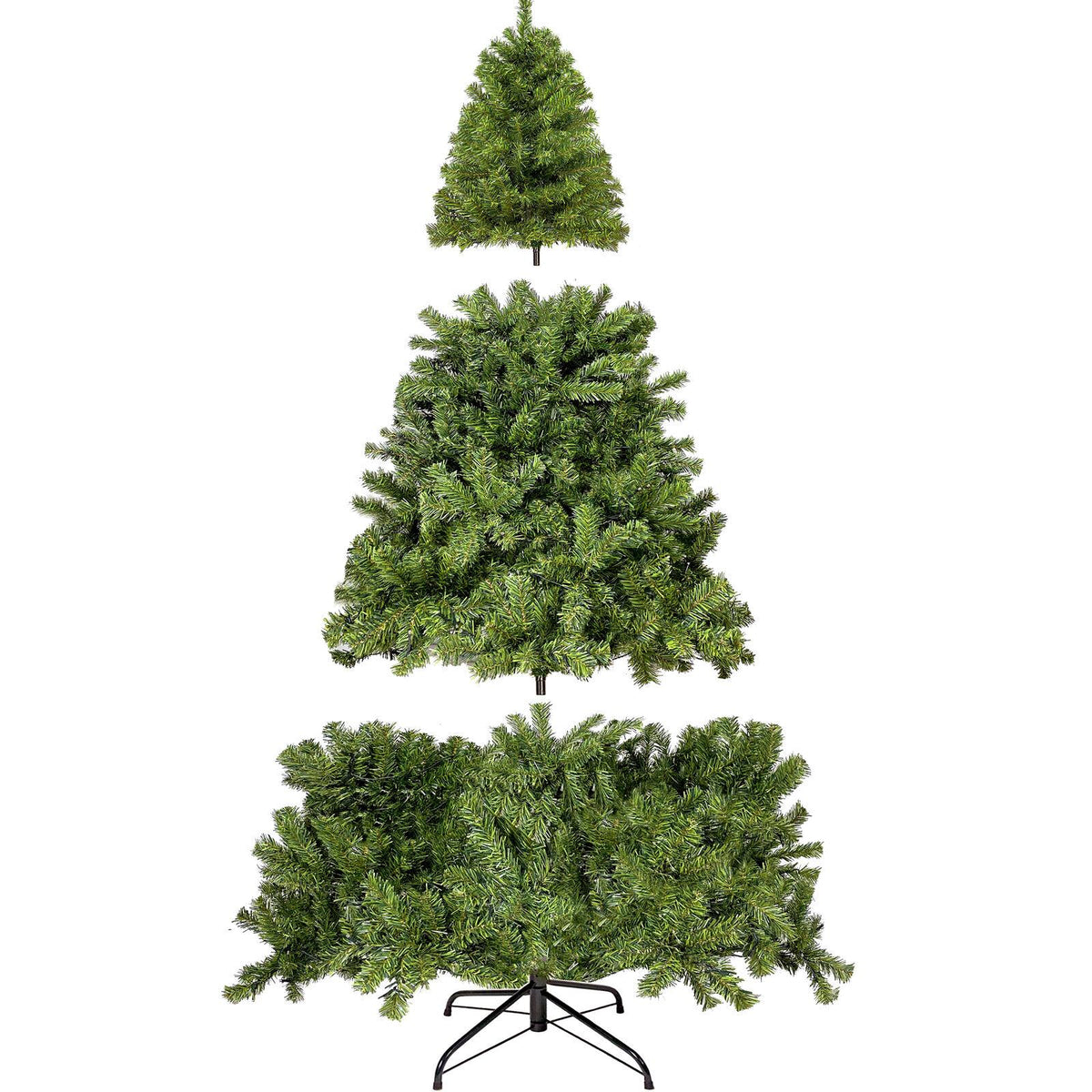 7.5FT Hinged Fir Artificial Christmas Tree w/1250 Lush Branch Tips 350 LED Light