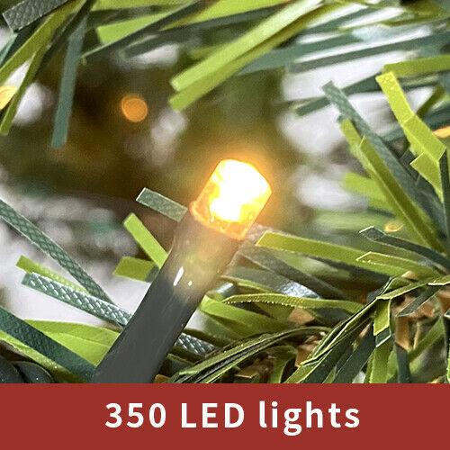7.5FT Hinged Fir Artificial Christmas Tree w/1250 Lush Branch Tips 350 LED Light