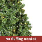 7.5FT Hinged Fir Artificial Christmas Tree w/1250 Lush Branch Tips 350 LED Light