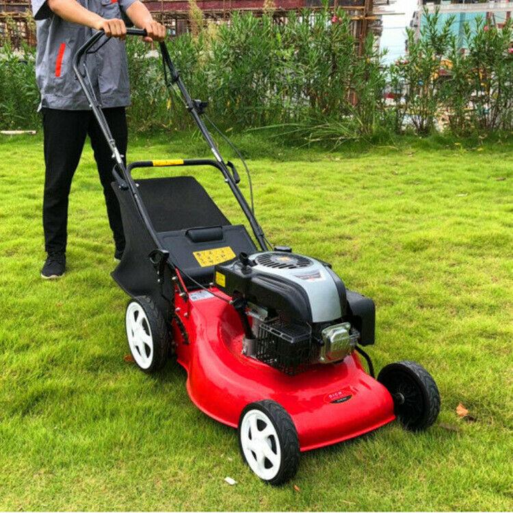 Simple Hand Push Self Propelled Lawn Mower Gasoline Four Stroke Farm 173cc