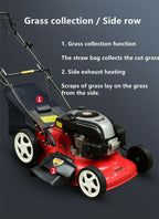 Simple Hand Push Self Propelled Lawn Mower Gasoline Four Stroke Farm 173cc