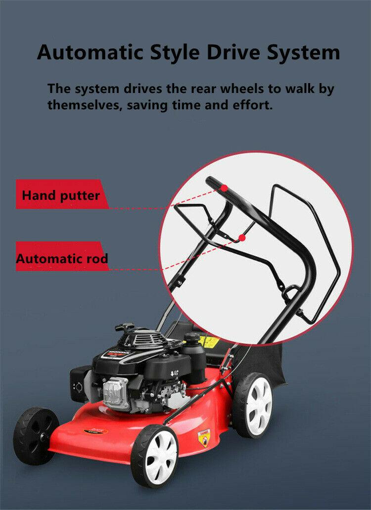 Simple Hand Push Self Propelled Lawn Mower Gasoline Four Stroke Farm 173cc