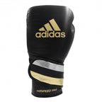 Adi-Speed 501 Pro Boxing and Kickboxing Gloves for Women &amp; Men- 12oz, Black/Gold/Silver