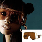 Sunglasses - Ladies Luxury Oversized Rivet Shades