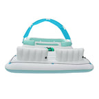 Comfy Floats 91464VM 13 Foot Misting Party Platform Inflatable Summer Float for Pool, Lake, River Fits 6 People, White/Aqua Blue