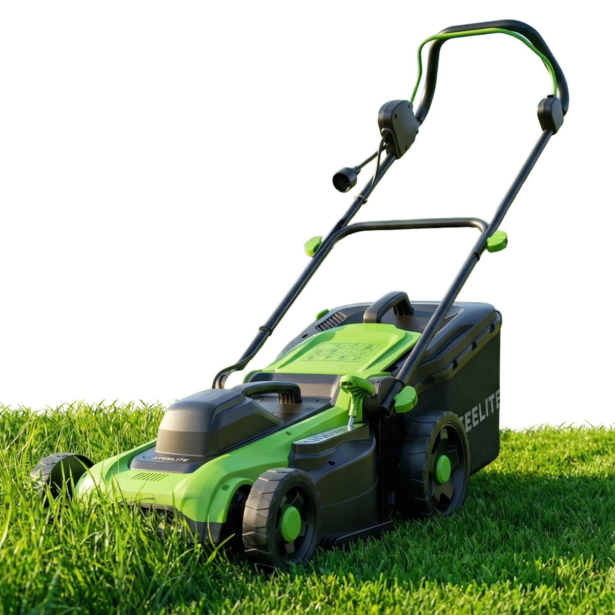 16-Inch 1800W Corded Electric Lawn Mower, Powerful Rotary Mower for Medium Lawns, with Grass Collection Bag &amp; Height Adjustment