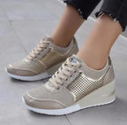 Ladies Leopard Platform Sneakers Shoes