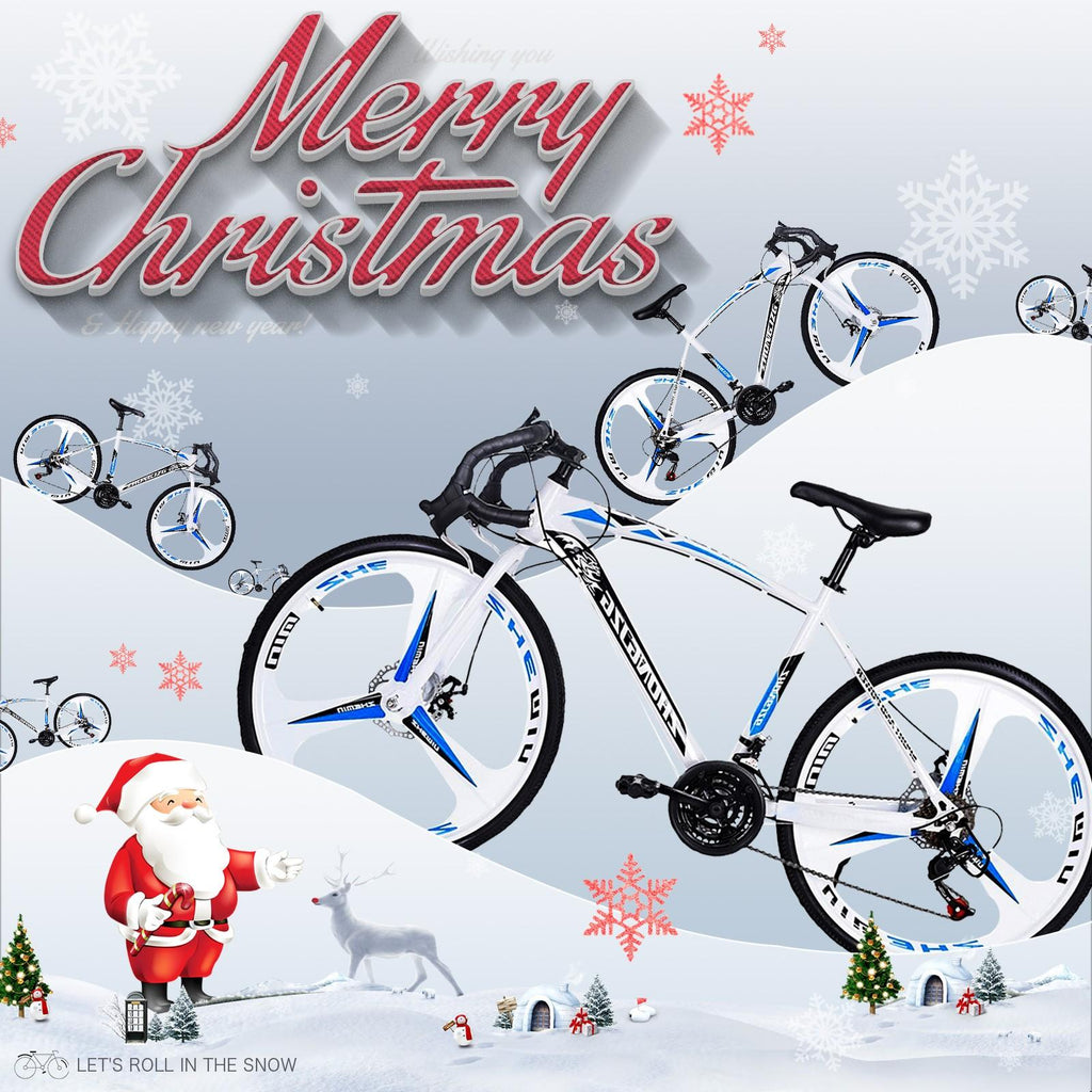 Hotwon Commuters Aluminum Full Suspension Road Bike 21 Speed Disc Brakes, 700c,220lbs,Iron,Black