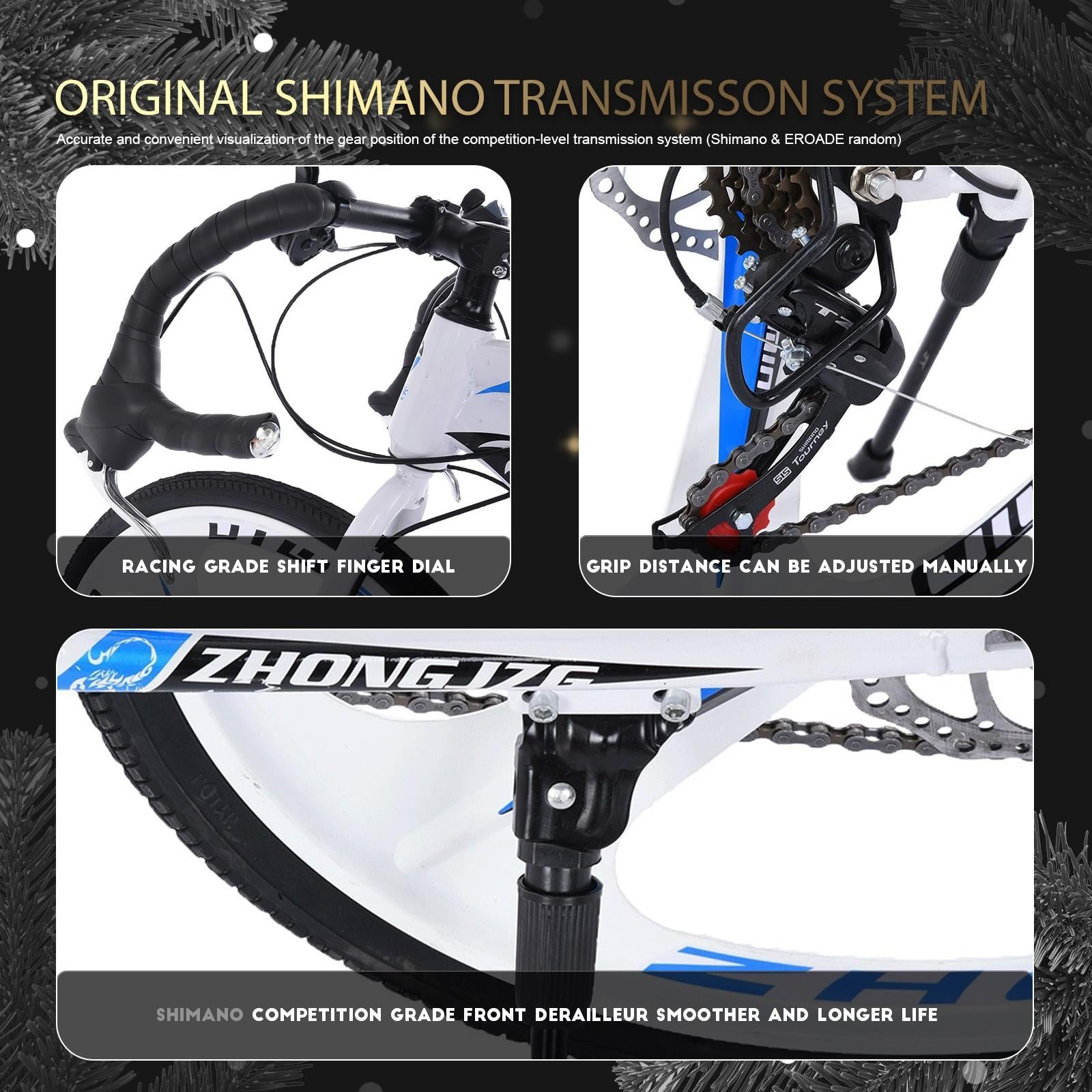Hotwon Commuters Aluminum Full Suspension Road Bike 21 Speed Disc Brakes, 700c