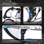 Hotwon Commuters Aluminum Full Suspension Road Bike 21 Speed Disc Brakes, 700c,220lbs,Iron,Black