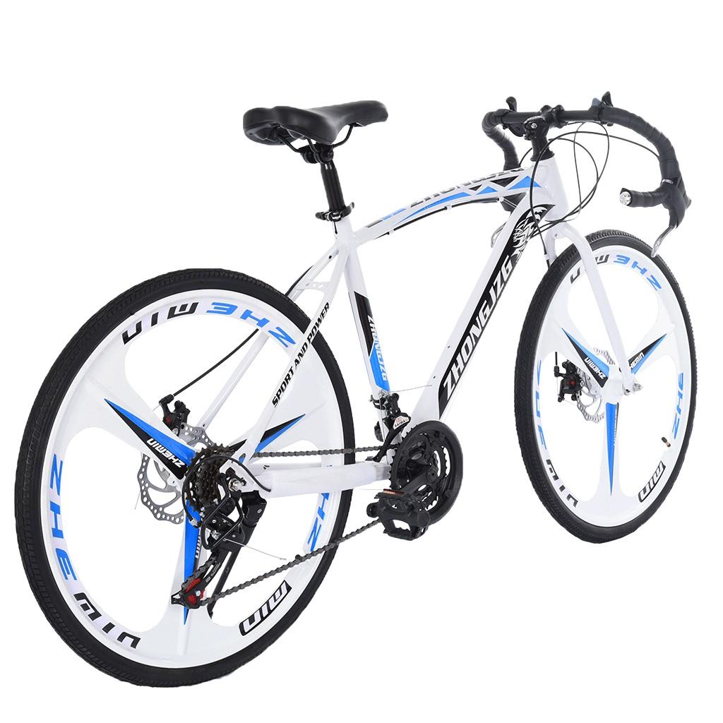Hotwon Commuters Aluminum Full Suspension Road Bike 21 Speed Disc Brakes, 700c