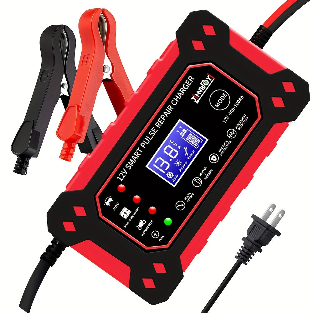 6A 12V Digital Car Battery Charger Fully Automatic Repair CharFor Car Motorcycle SUV Stea Battery Charger Car Accessories