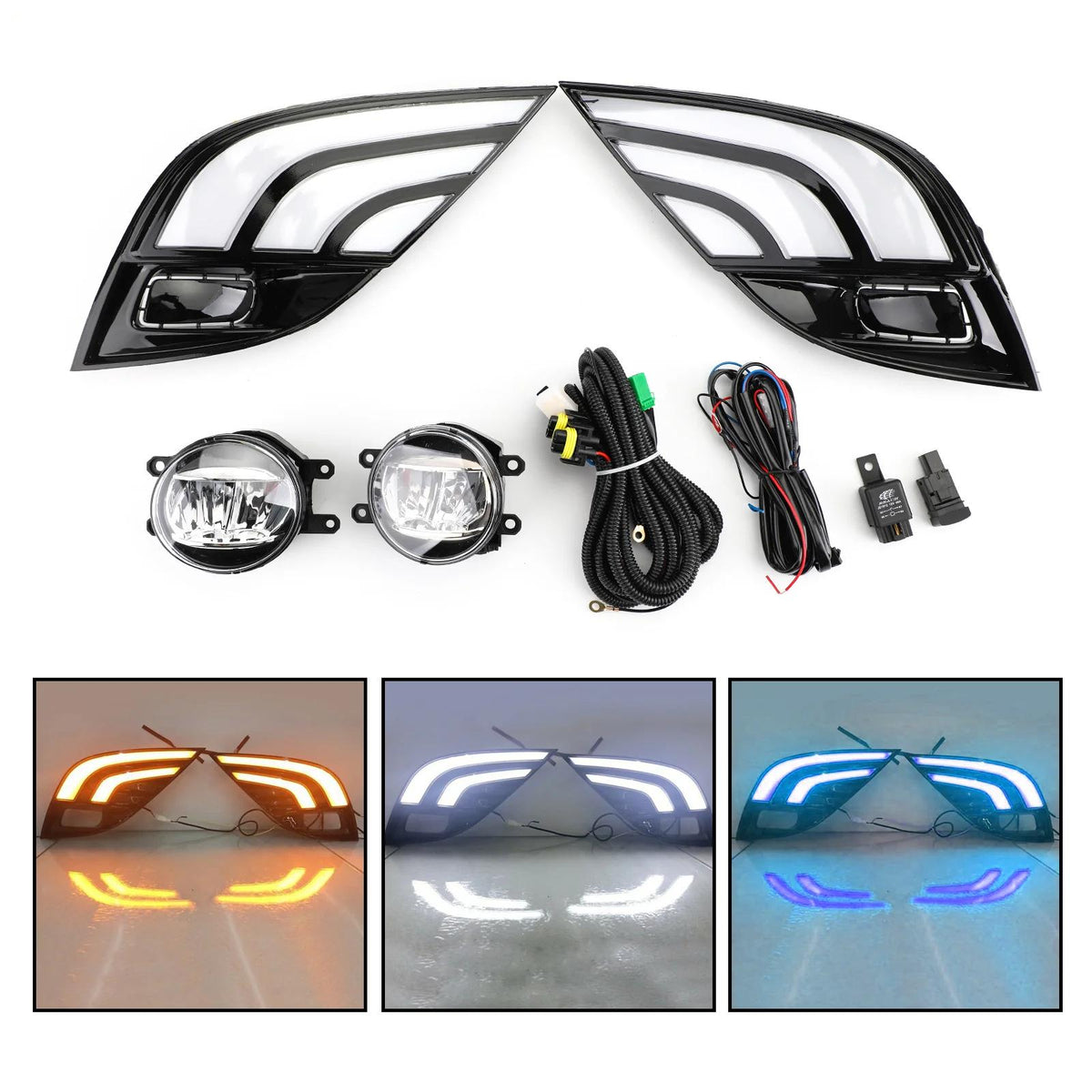 LED DRL Turn Signal Lamp Fog Light Wiring Refit For Toyota Camry SE XSE 18-19 Generic
