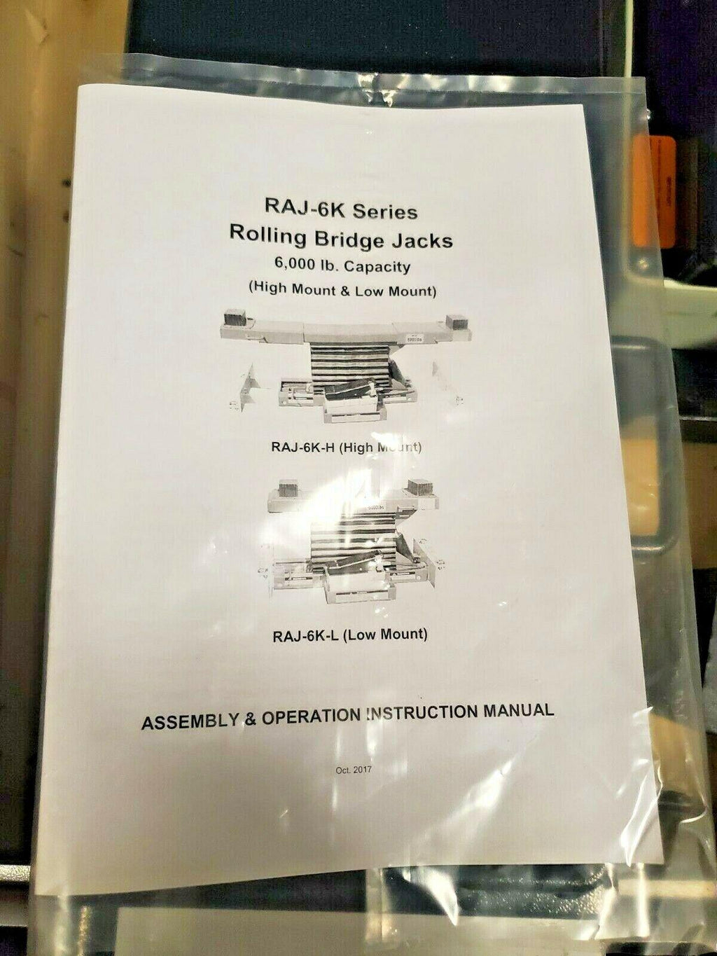 ~TUXEDO ROLLING AIR JACK - RAJ-6K~ AIR OPERATED 6,000 LB. CAPACITY~~IN CRATE