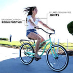 reezero Around Block Women's 3-Speed Beach Cruiser Bicycle, 26" Wheels, Navy