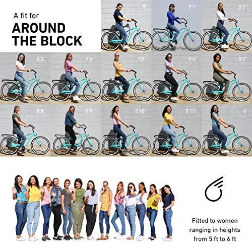 reezero Around Block Women's 26 In. Single Speed Beach Cruiser Bicycle with Rear Rack, Lilac Ginger