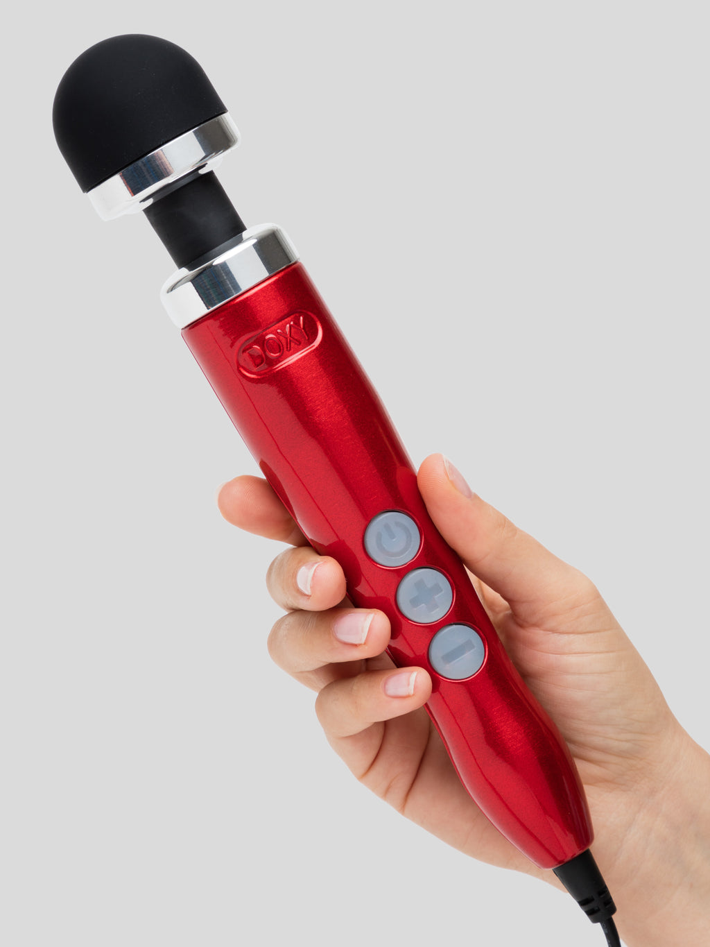 Doxy Number 3 Candy Extra Powerful Travel Wand Massager, Red
