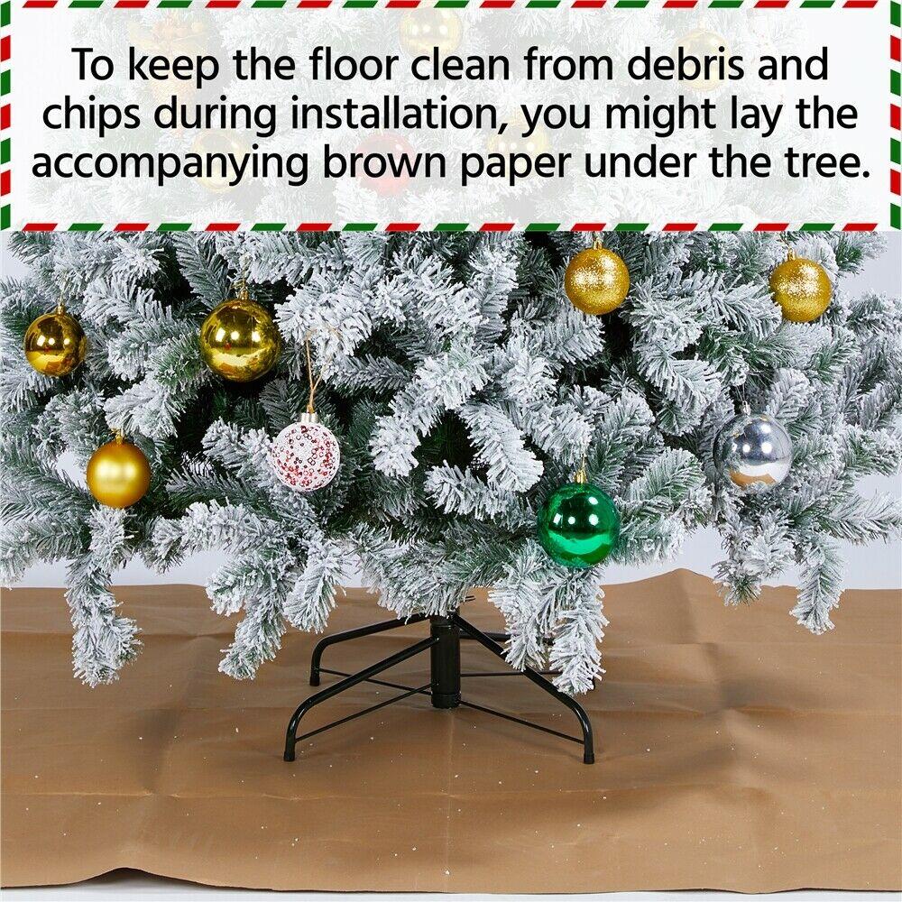 6/7.5/9ft Pre-Lighted Artificial Christmas Xmas Tree w/ Warm Lights, Green/White
