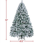 6/7.5/9ft Pre-Lighted Artificial Christmas Xmas Tree w/ Warm Lights, Green/White