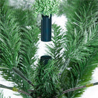 6/7.5/9ft Pre-Lighted Artificial Christmas Xmas Tree w/ Warm Lights, Green/White