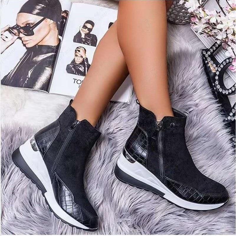 Ladies Comfortable Side Zipper Sports Boots