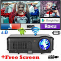 led 5000lms projector android wifi home theater blue-tooth airplay miracast tv