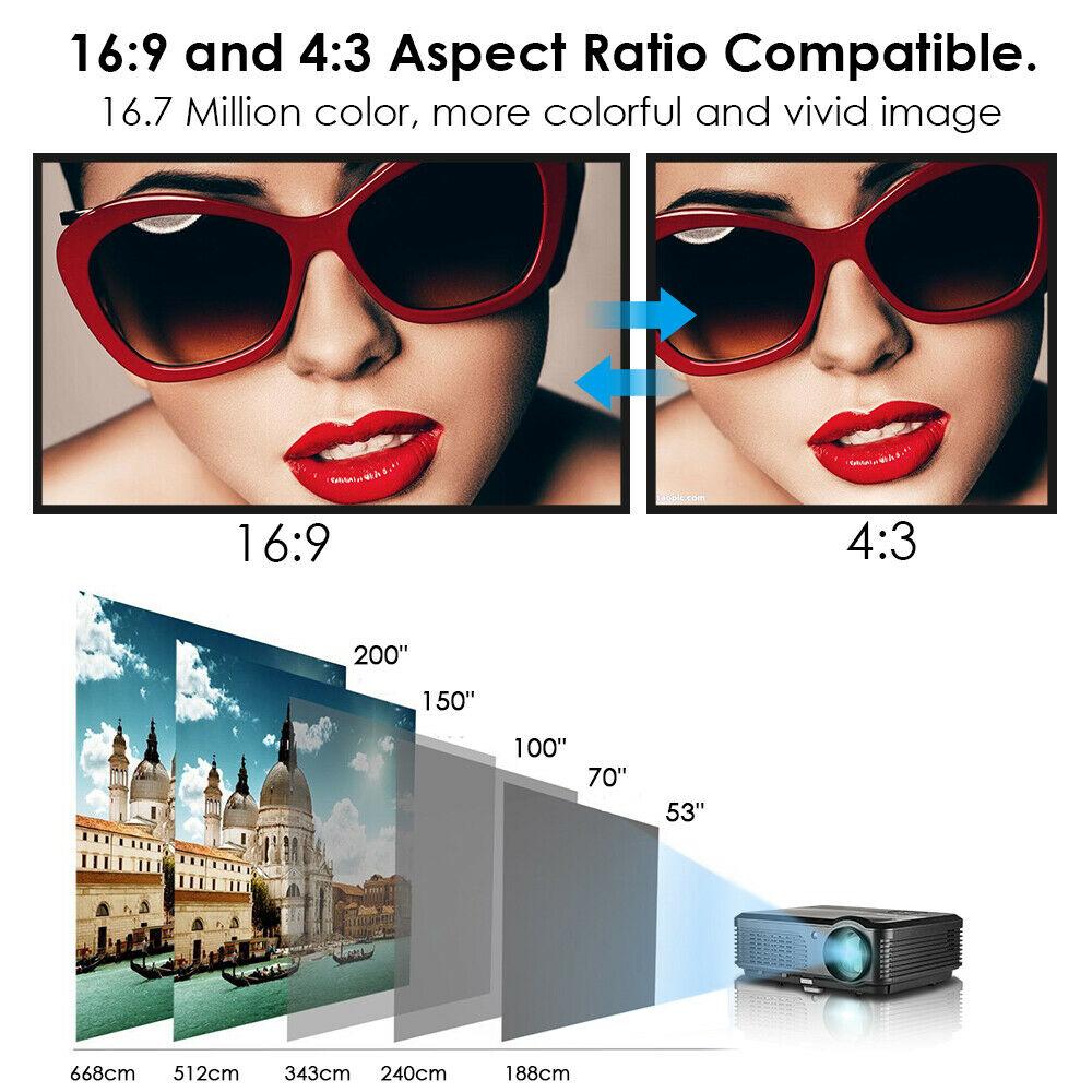 led 5000lms projector android wifi home theater blue-tooth airplay miracast tv
