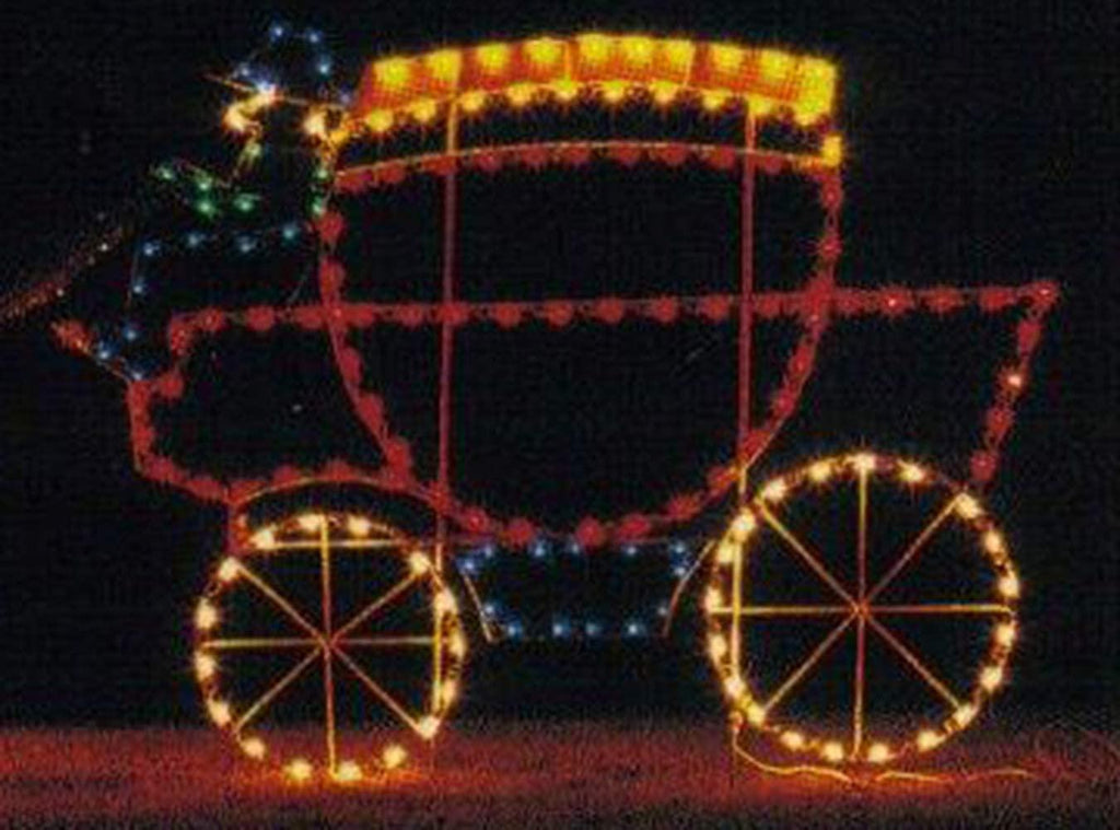 Queens of Christmas CarriaLED Ground Mount, 7', Red, Gold, and Yellow