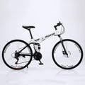 24 Inch Adult Mountain Bikes Folding Bike Non-Slip Bicycles, Fast-Speed Comfortable Outroad Racing Cycling, 21-Speed  Dual Disc Brakes Mountain Bicycle for Teens Men Women