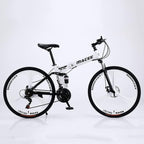 24 Inch Adult Mountain Bikes Folding Bike Non-Slip Bicycles, Fast-Speed Comfortable Outroad Racing Cycling, 21-Speed  Dual Disc Brakes Mountain Bicycle for Teens Men Women