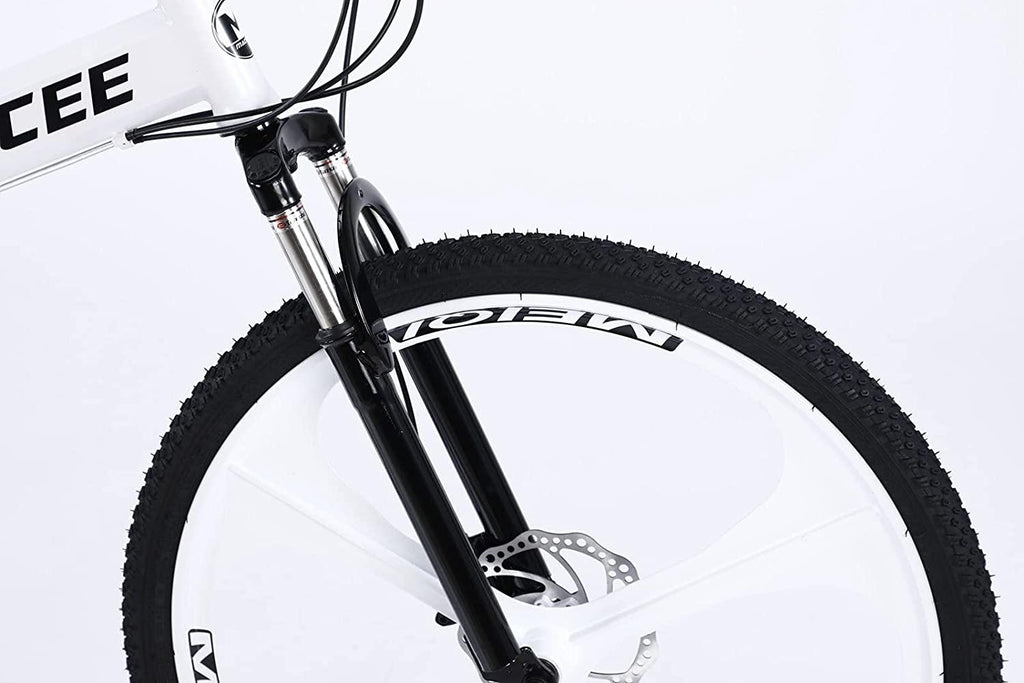 24 Inch Adult Mountain Bikes Folding Bike Non-Slip Bicycles, Fast-Speed Comfortable Outroad Racing Cycling, 21-Speed  Dual Disc Brakes Mountain Bicycle for Teens Men Women