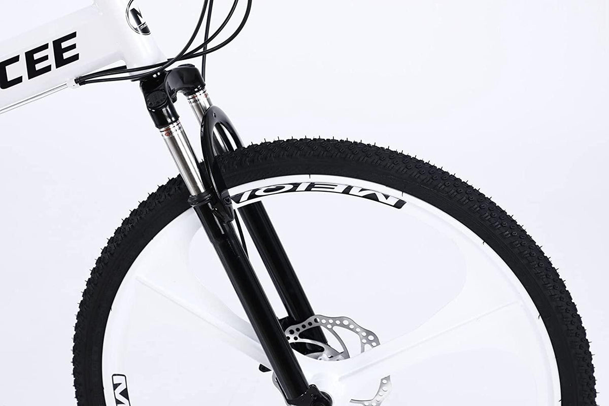 24 Inch Adult Mountain Bikes Folding Bike Non-Slip Bicycles, Fast-Speed Comfortable Outroad Racing Cycling, 21-Speed  Dual Disc Brakes Mountain Bicycle for Teens Men Women
