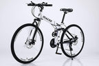 24 Inch Adult Mountain Bikes Folding Bike Non-Slip Bicycles, Fast-Speed Comfortable Outroad Racing Cycling, 21-Speed  Dual Disc Brakes Mountain Bicycle for Teens Men Women