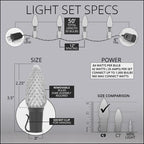 OptiCore C9 Red and Green Christmas Lights, LED String Lights with Shatterproof Christmas Bulbs, 50 Lights, 50ft