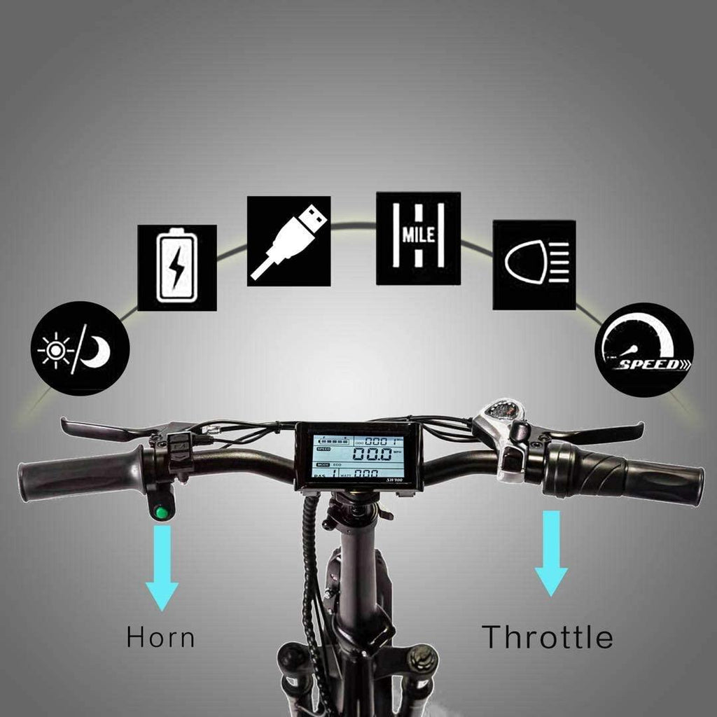SOHOO 48V500W12AH 20"x4" Adult Folding Fat Tire Electric Bicycle Beach Cruiser Snow Bike (Red)