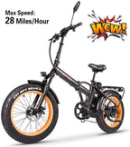 SOHOO 48V500W13AH 20" x4.0 Folding Fat Tire Snow E-Bike Mountain Electric Bicycle Beach Cruiser Foldable Bike