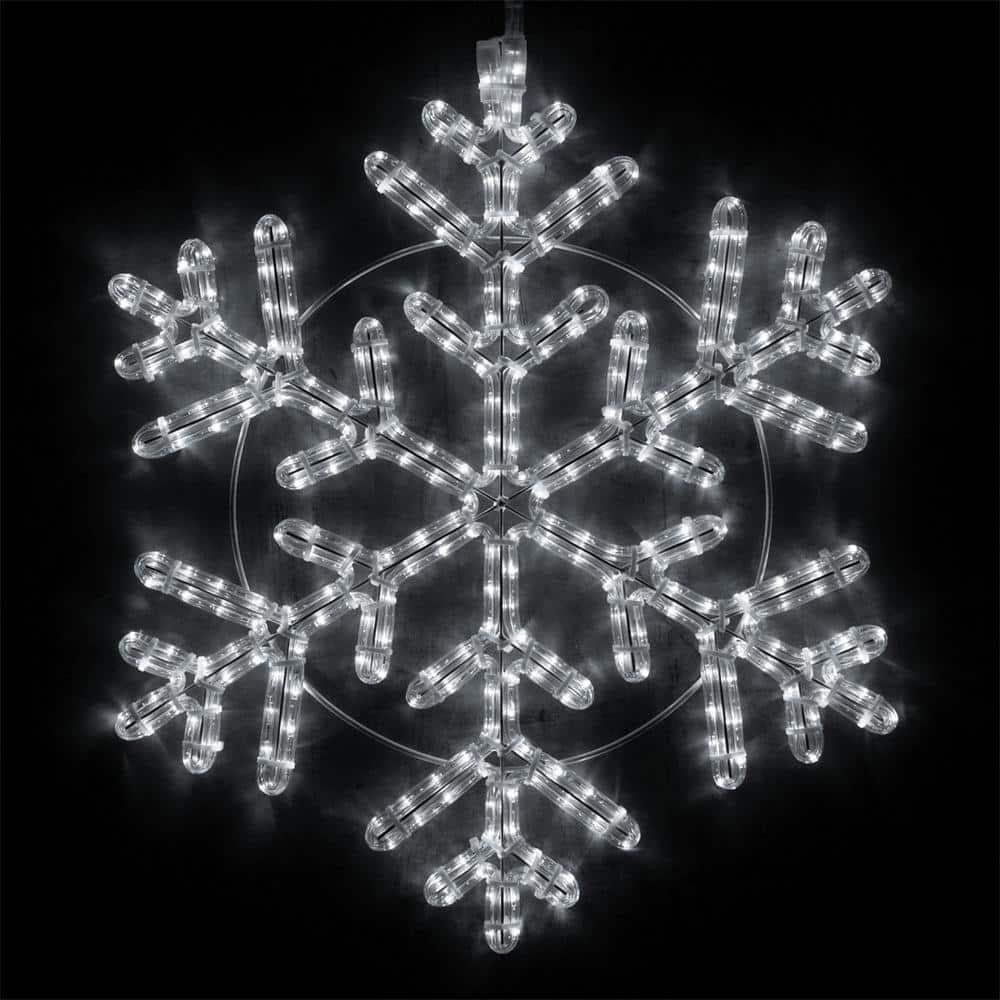24 in. 314-Light LED Cool White Hanging Snowflake Decor