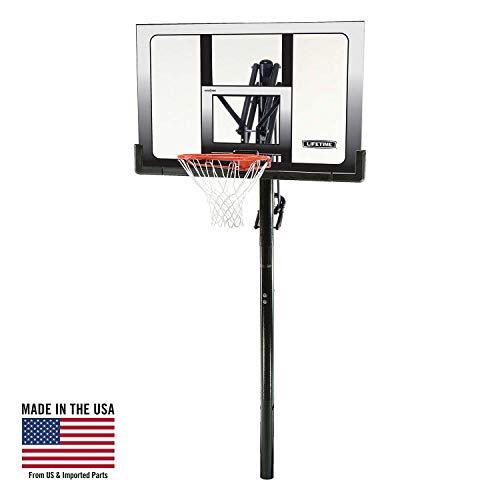 Lifetime 71281 In Ground Power Lift Basketball System, 52 Inch Shatterproof Backboard