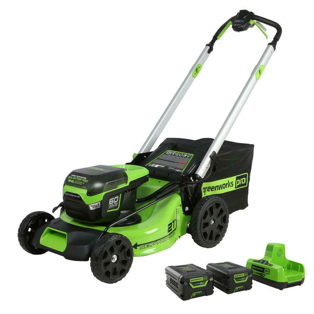 PRO 21 in. 60-Volt Battery Cordless Self-Propelled Lawn Mower W Battery Charger