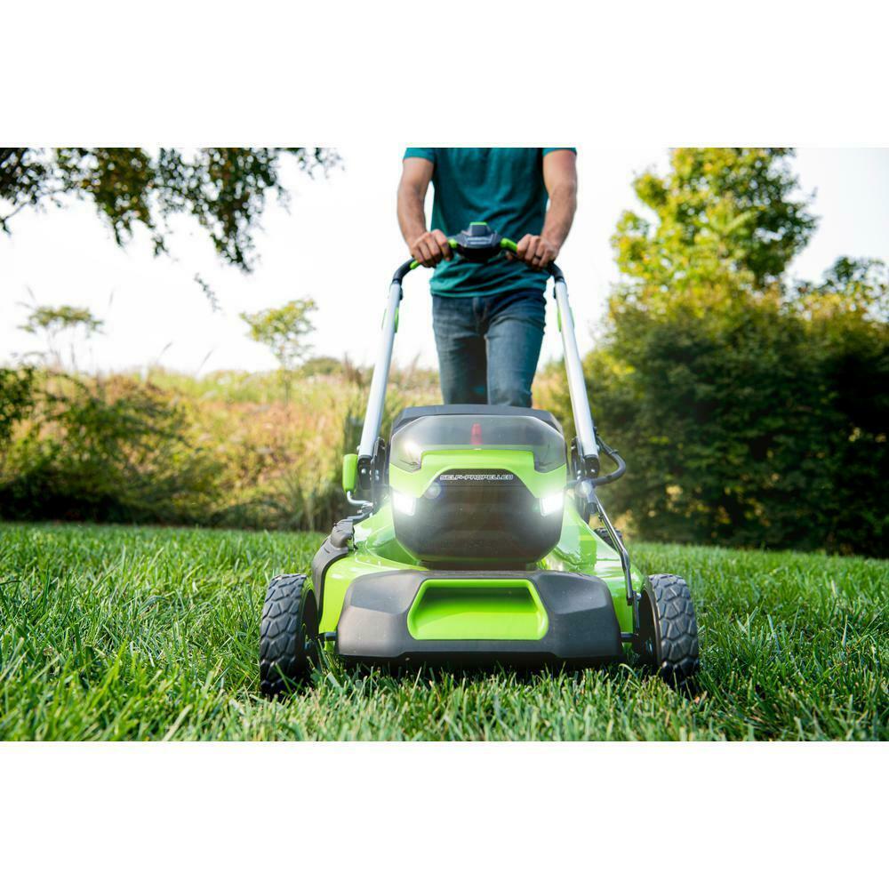 PRO 21 in. 60-Volt Battery Cordless Self-Propelled Lawn Mower W Battery Charger