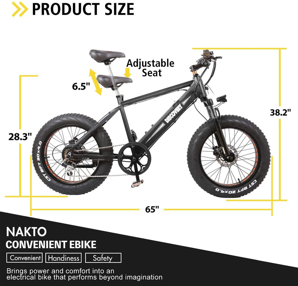 350W Electric Bike 20" Electric Mountain Bike 6-Speed Electric Bikes for Adults Electric Bicycle with 48V Battery
