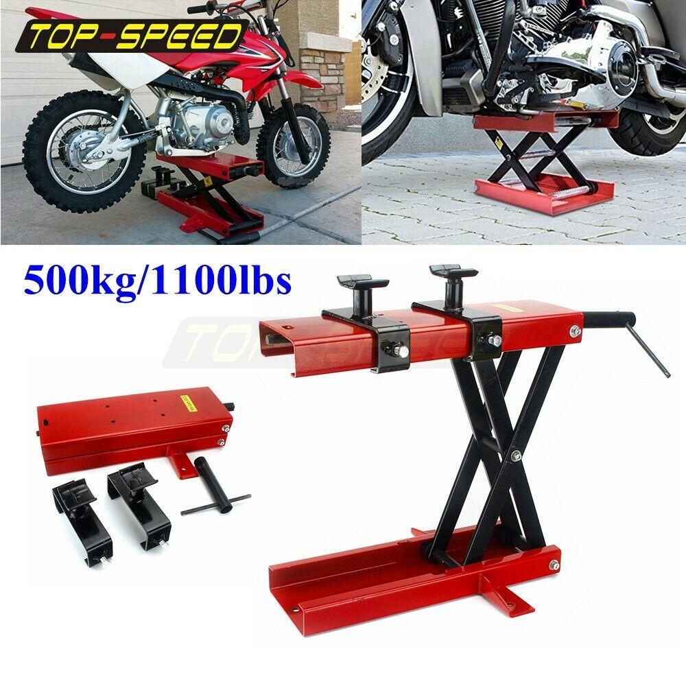 1100 LB Motorcycle Center Wide Deck Scissor Lift Jack Hoist Stand Tool Universal