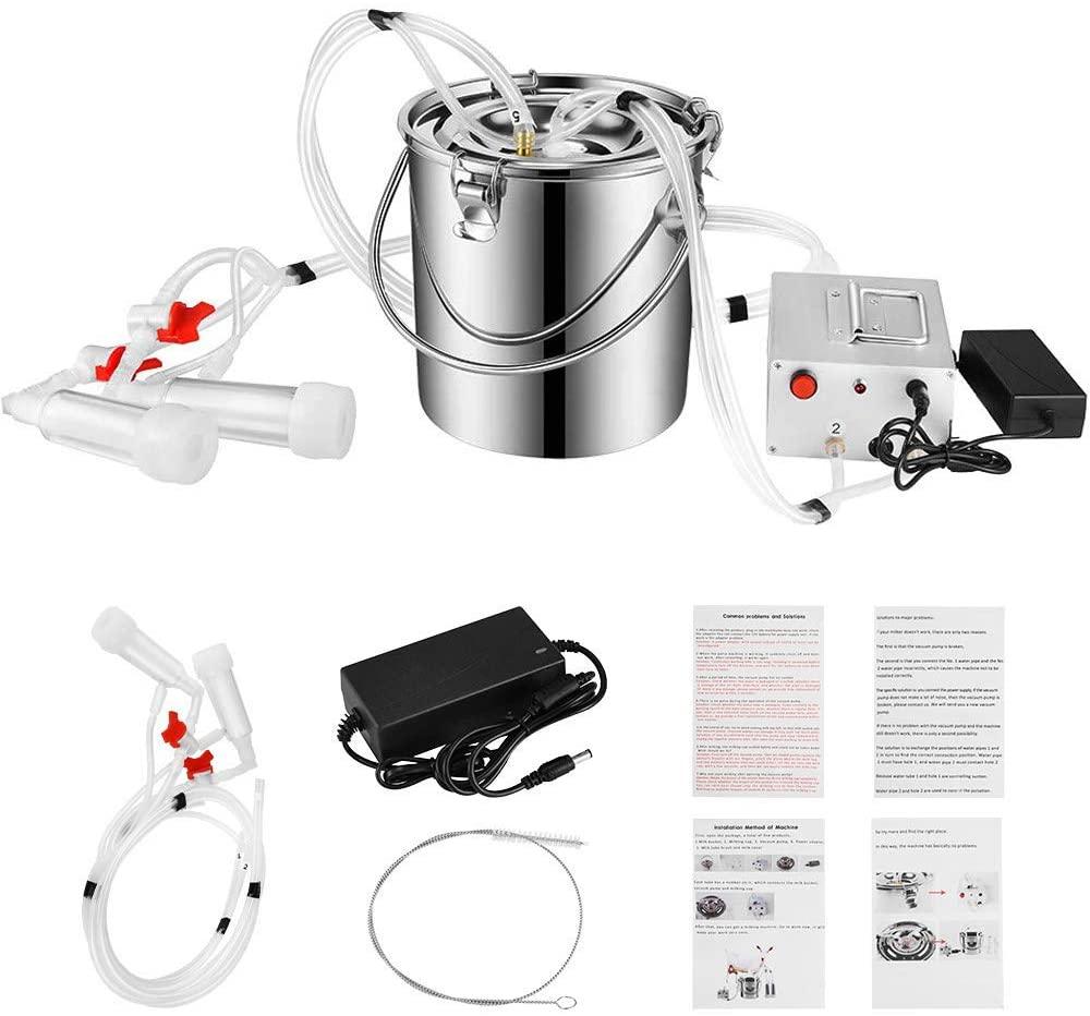 limeid double pump pulse 14l electric milking machine single bucket piston vacuum pulsation mini household milking machine goat milking supplies cow milker,forcattle