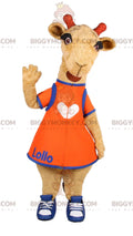 Little Giraffe BIGGYMONKEYMascot Costume with Orange Dress